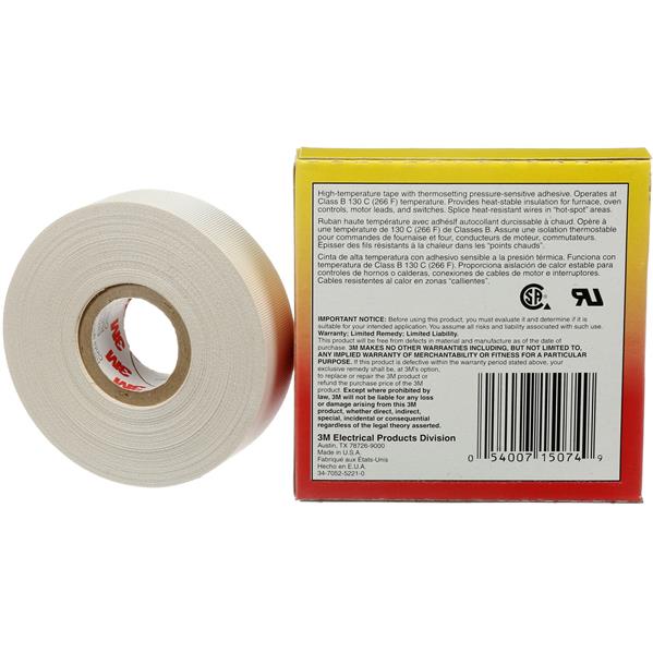 3M - 27 Scotch glasvezeltape met rubberlijm 19mm x 20m wit