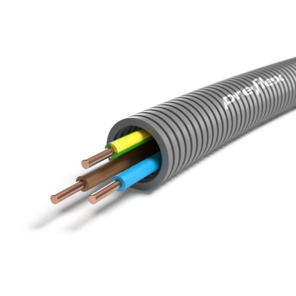 CABLEBEL - Preflex voorbedrade buis 20mm + VOB 3G4mm² rol 100m