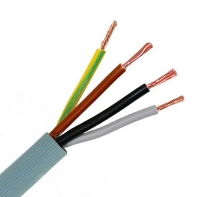 CABLEBEL - VTMB H05VV-F câble de raccordement PVC souple gaine rainurée 500V gris 4G1,5mm²