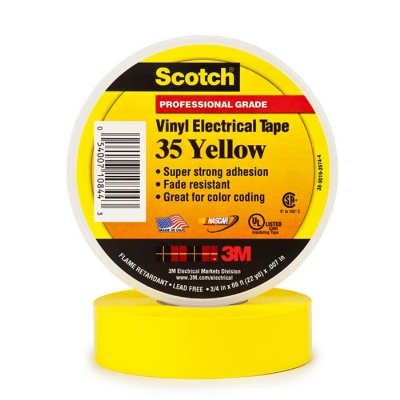 3M - 35 Scotch TM ruban isolant électrique PVC 19mmx20m jaune