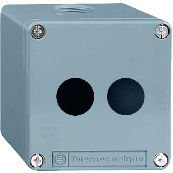 TELEMECANIQUE - Boîte à boutons vide - XAP-M - métallique - 2 perçages vert. Ø22 - 80x80x74,5mm