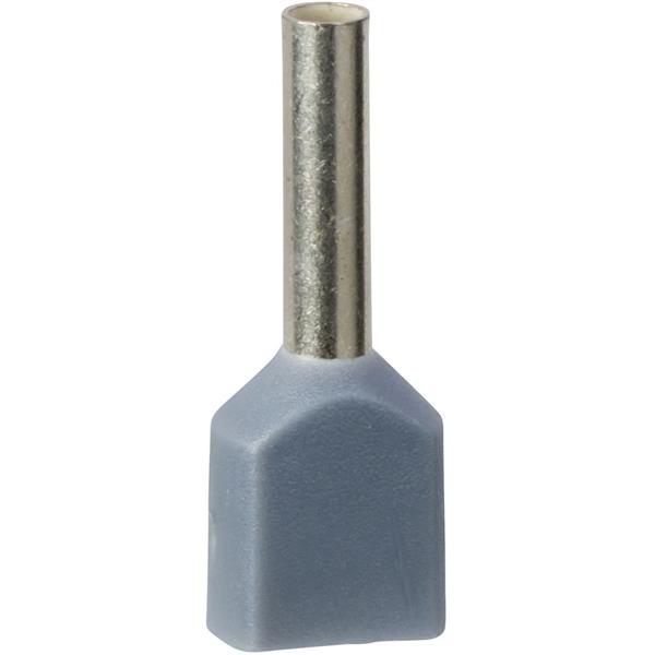 TELEMECANIQUE - dubbel aangegoten draadhulsje - formaat middellang - 0,75 mm² - grijs