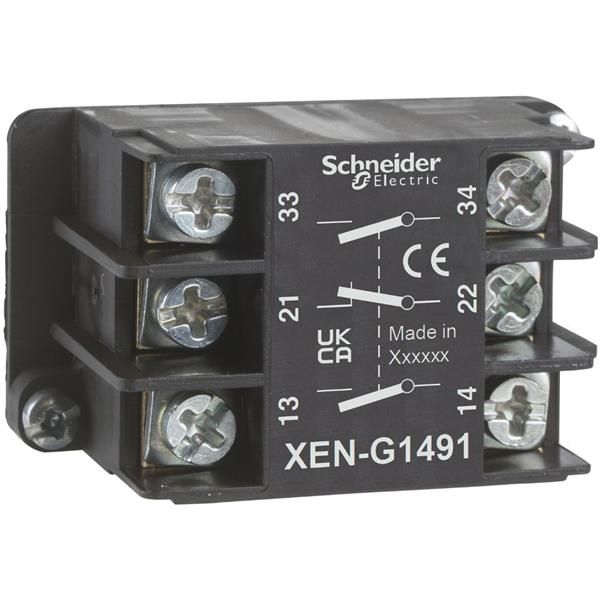 TELEMECANIQUE - Contactblok met terugvering - 1NC+2NO - frontmontage