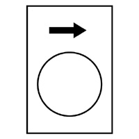 TELEMECANIQUE - Etiket - 30 x 40mm - wit - stijgen of rechts, LS
