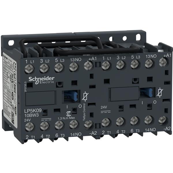 TELEMECANIQUE - Contacteur inverseur 9A AC-3 - 3P 1NO - 24V DC basse conso