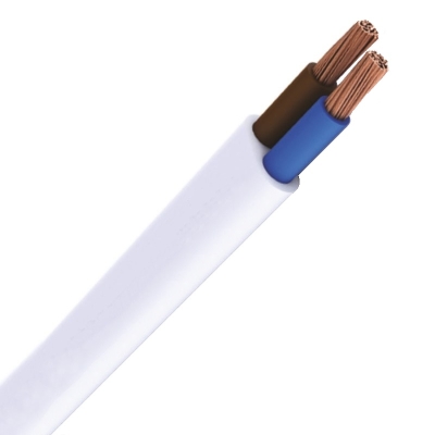 CABLEBEL - VTLBp H03VVH2-F câble de raccordement plat PVC souple 300V blanc 2X0,75mm²