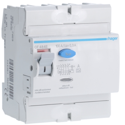 HAGER - Interrupteur différentiel 4P 100A 300mA