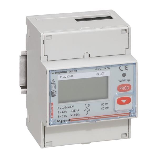 LEGRAND - Teller drief. 63A - geen MID RS 485 - modulair - 4 mod.