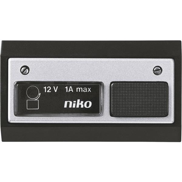 NIKO - Bouton sonnerie 6V AC 1A, avec lamp, noir aluminium