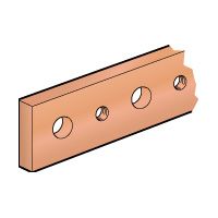 LEGRAND - Koperen staaf 25x5mm - lengte 1750mm - met getapte gaten M6 - 330/270A