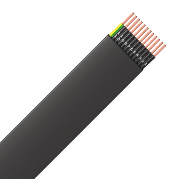 SPECIALE KABELS - Flexibele platte liftkabel 300/500V PVC zwart 24G1mm²