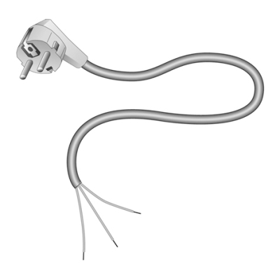 HUPPERTZ - Snoer met winkelhaakstekker, met aarding 10/16 A 250V, 3x1,5mm² H05VV-F, 2m, wi