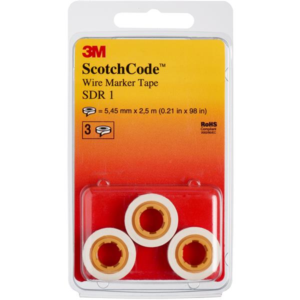 3M - 3M Scotchcode draadmarkeringstape 1 3 rollen per blister