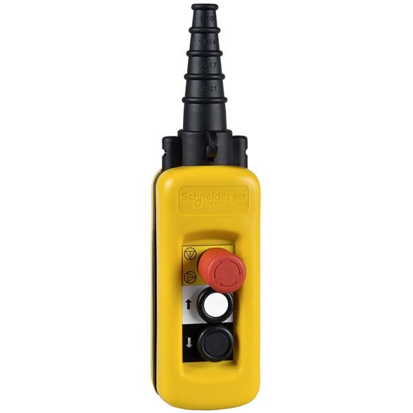TELEMECANIQUE - hangende drukknopkast XAC-A pistol grip - 2 drukknoppen - 1 noodstop