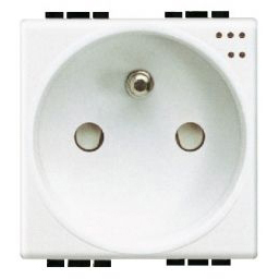 BTICINO - Stopcontact Light - 2P+A - 10/16A - 250V - met lampje - klemmen - 2 modules