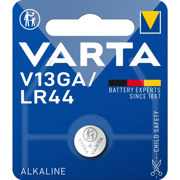 VARTA - ELECTRONICS knopcellen LR44 V13GA Alkaline 1,5volt 125mAh blister1