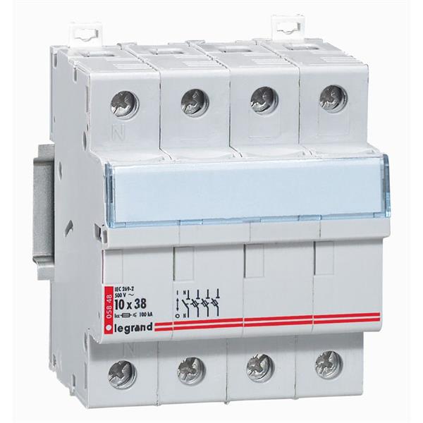 LEGRAND - Scheider voor smeltpatroon 3p+n 10x38mm 500 V - Lexic - 4 modules