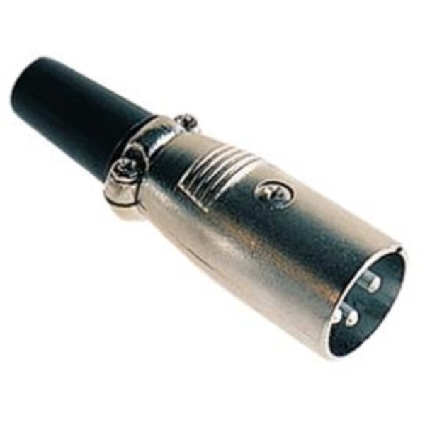ELIMEX BVBA - 3P XLR mannelijke stekker inline model - 3P - Verchroomd metaal