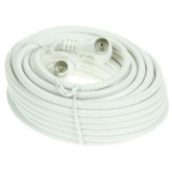 ELIMEX BVBA - Coaxiale kabel - 9,5mm mannelijk - 9,5mm vrouwelijk - Wit - 5m