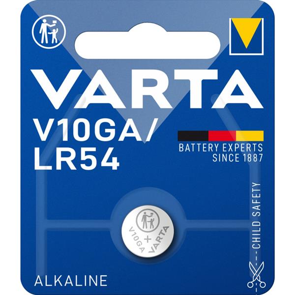 VARTA - ELECTRONICS piles boutons LR54 V10GA Alkaline 1,5volt 50mAh blister