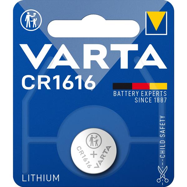 VARTA - ELECTRONICS knopcellen CR1616 Lithium 3volt 55mAh blister1