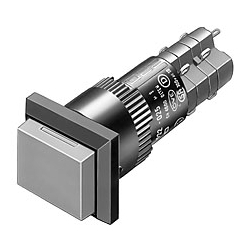 EAO BENELUX - Bouton-poussoir lumineux impulsion RB 1NF+1NO 18x24 souder argent plaqué or