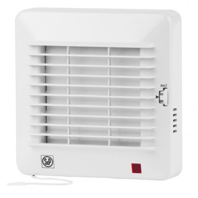 Soler en Palau - Badkamerventilator - 95m³/u - autom. kleppen - regelb. hygr. - trekkrd - kogell.