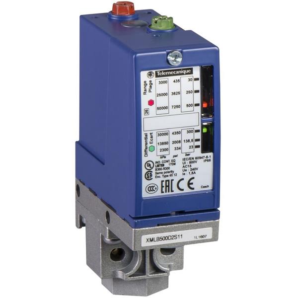 TELEMECANIQUE - drukschakelaar XML-B 10 bar - instelbare differentiaal 2 drempels - 1 NO/NC