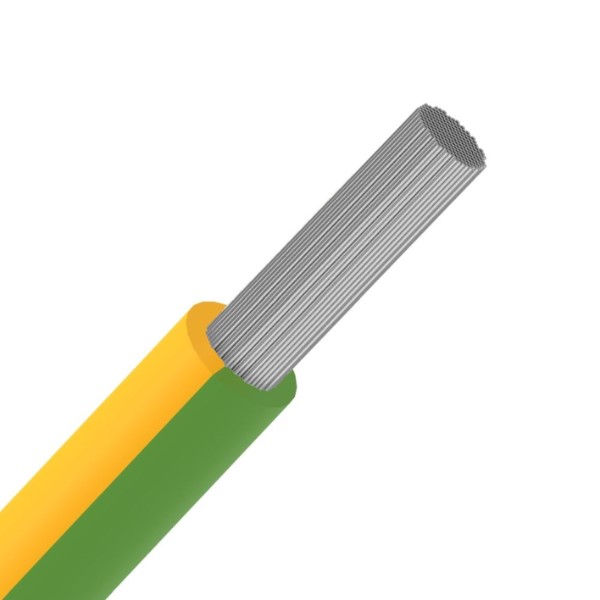 SPECIALE KABELS - Soepele draad silicone hittebestendig +180°C geel/groen SIAF 1,5mm² 100m
