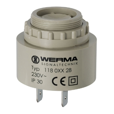 Werma - Zoemer 24V AC/DC - 20 mA, Continue en pulserende toon, 43 x 48 mm