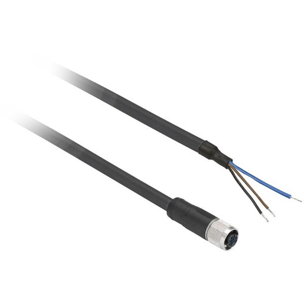 TELEMECANIQUE - connector vrouwelijk, M8, 3 pinnen, recht, voorbedraad - kabel 10 m