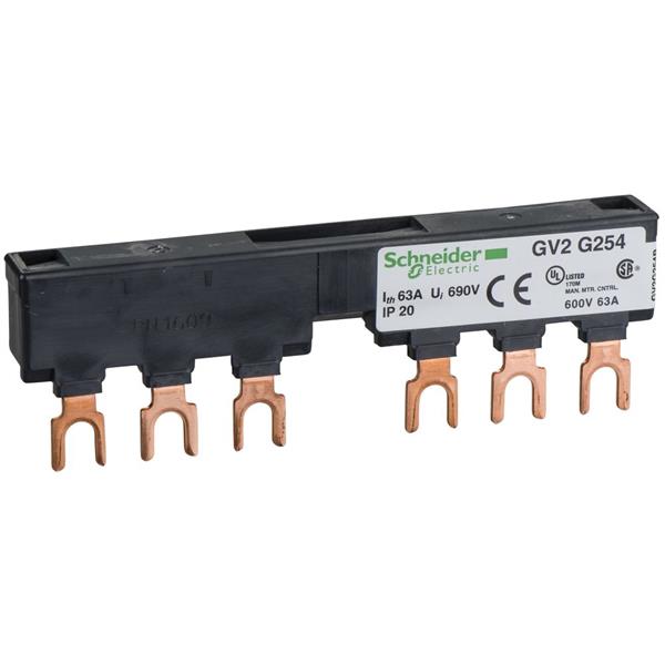 TELEMECANIQUE - 3P rail - 63 A - 2 aftakkingen - 54 mm afstand