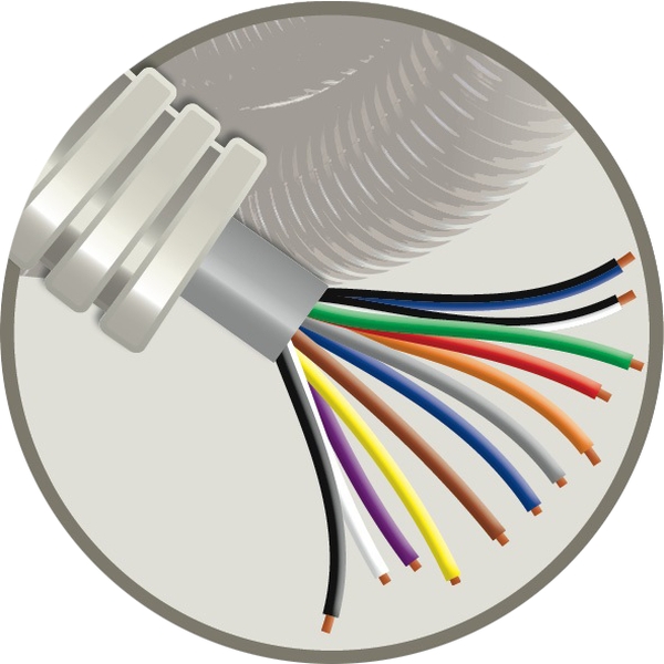 CABLEBEL - Elflex voorbedrade buis 20mm + telefoniekabel SVV grijs 12x0,8mm