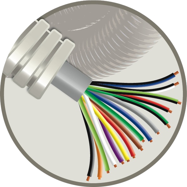 CABLEBEL - Elflex tube précâblé 20mm + câble de téléphonie SVV gris 16x0,8mm