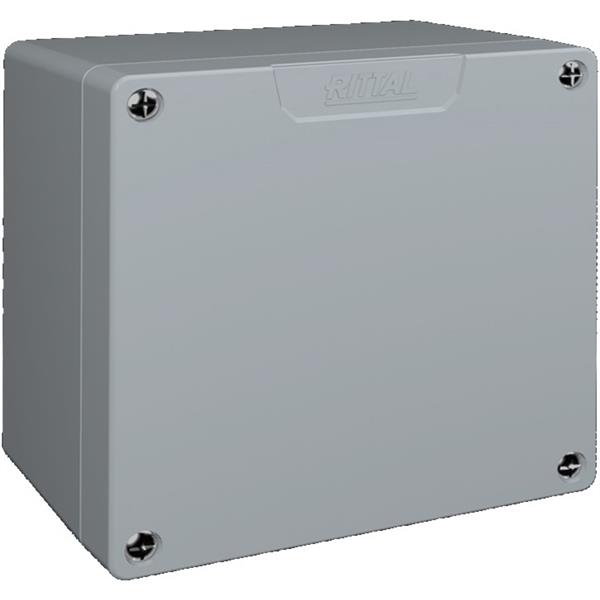 RITTAL - aluminium kast, 160x160x90mm BxHxD, RAL 7001, zonder montageplaat