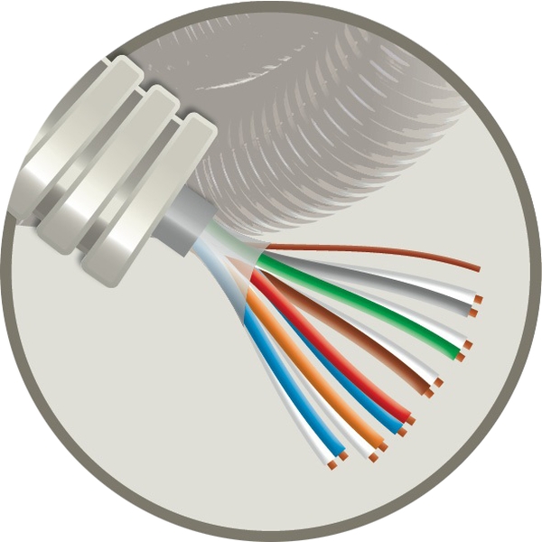 CABLEBEL - Elflex voorbedrade buis 16mm + telefoniekabel VVT 6X2X0,6mm