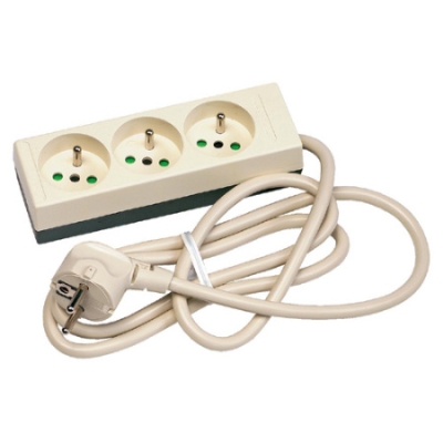 VYNCKIER - Tafelcontactdoos 3x(2P+A)16A met snoer ivoor