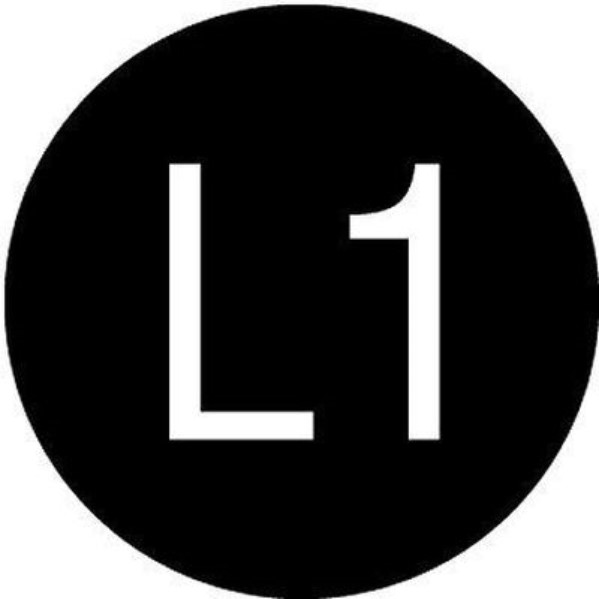 PANDUIT - Card Label, Polyester, 'L1', 0.79'' dia., 10/card, 10 cards/pk, WH/BL