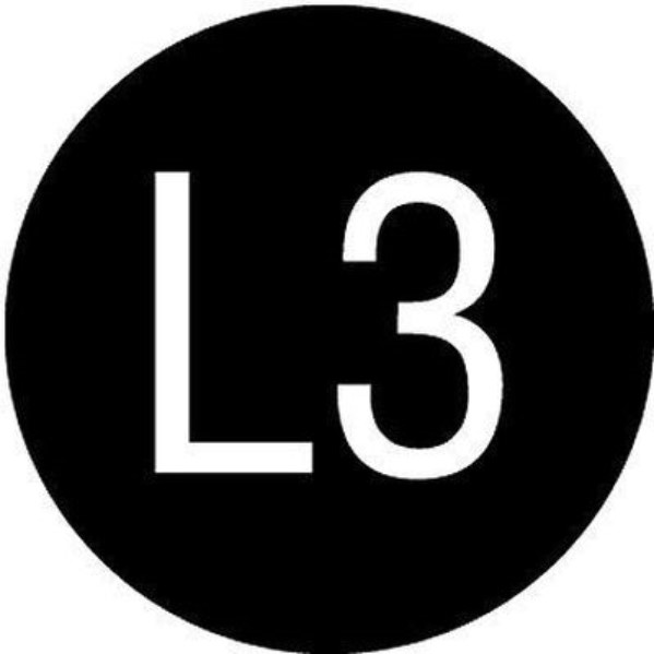 PANDUIT - Card Label, Polyester, 'L3', 0.79'' dia., 10/card, 10 cards/pk, WH/BL