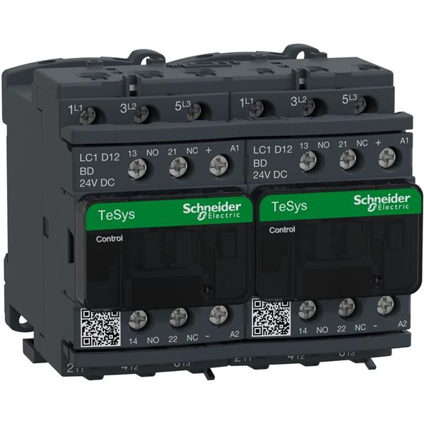 TELEMECANIQUE - Contacteur inverseur 12A AC-3 - 3P 1NO 1NC - 24V DC