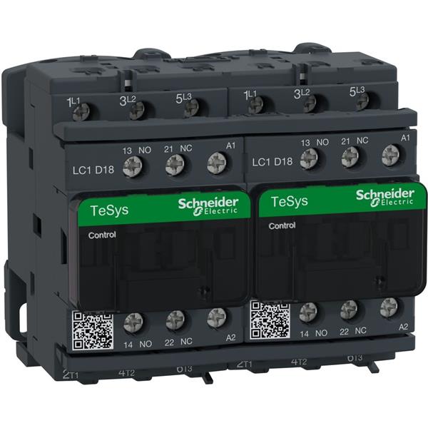 TELEMECANIQUE - Contacteur inverseur 18A AC-3 - 3P 1NO 1NC - 24V AC 50...60Hz