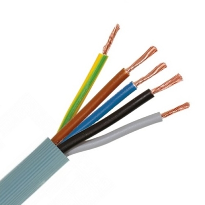 CABLEBEL - VTMB H05VV-F verbindingskabel PVC flexibel geribde mantel 500V grijs 5G4mm²
