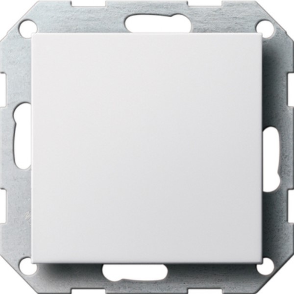 GIRA - Plaque aveugle av. anneau support Système 55 blanc satiné