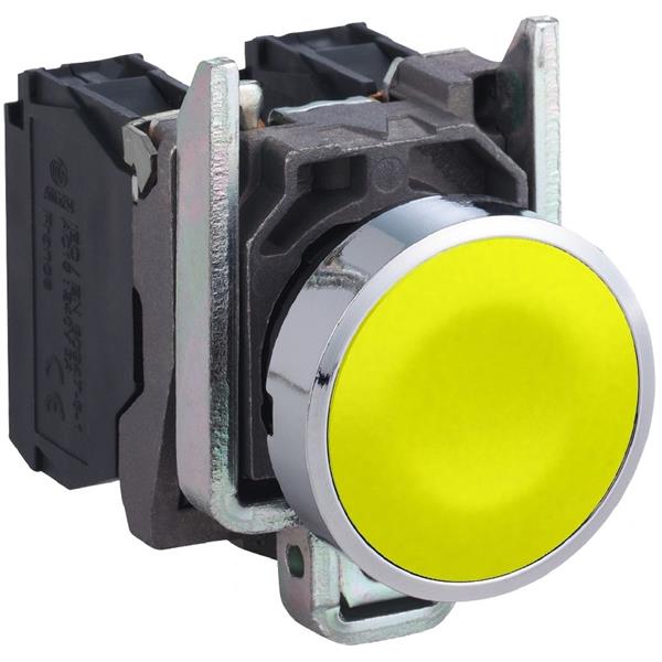 TELEMECANIQUE - Bouton-poussoir jaune Ø22 - à impulsion affleurant - 1F