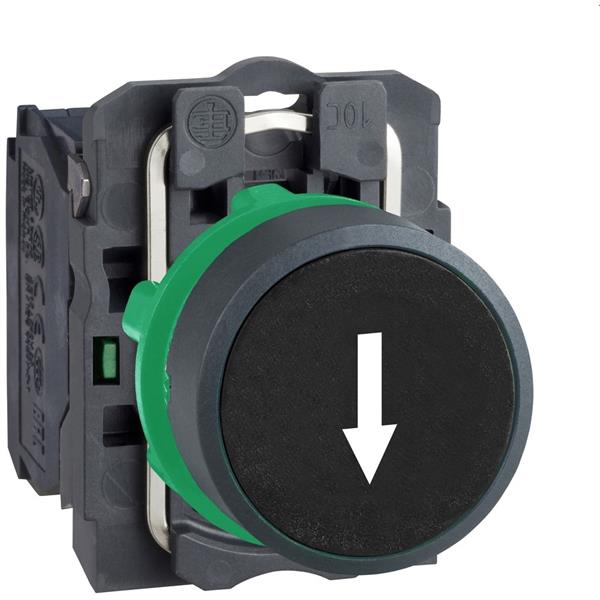 TELEMECANIQUE - bouton-poussoir noir Ø 22 - à impulsion affleurant - 1F