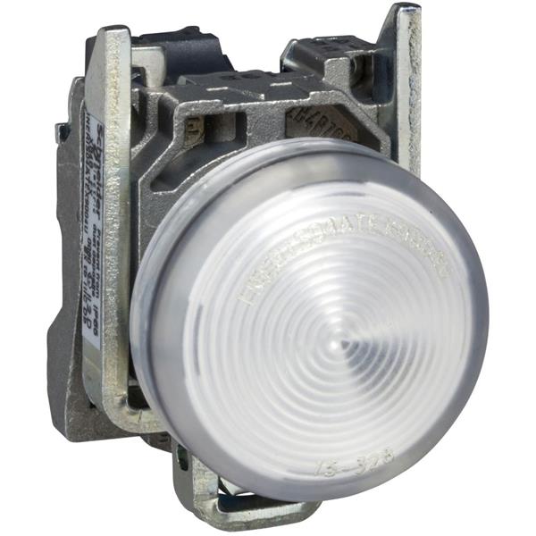 TELEMECANIQUE - Controlelamp rond Ø22 - IP65 - wit - fitting BA 9s - 250V - klemmen