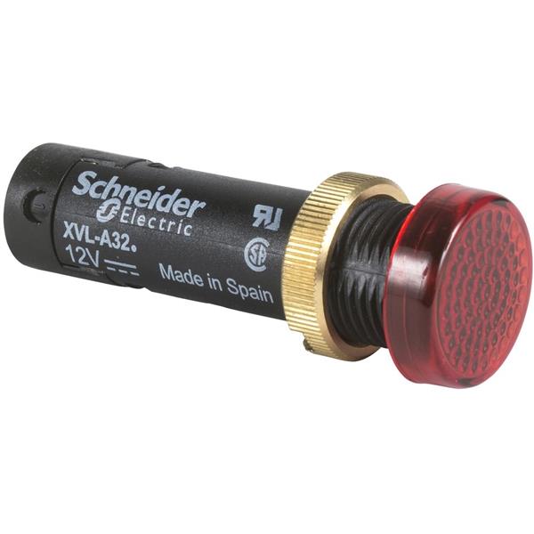 TELEMECANIQUE - Controlelamp rond Ø12 - IP40 - rood - ingebouwde LED - 24V - klemmen