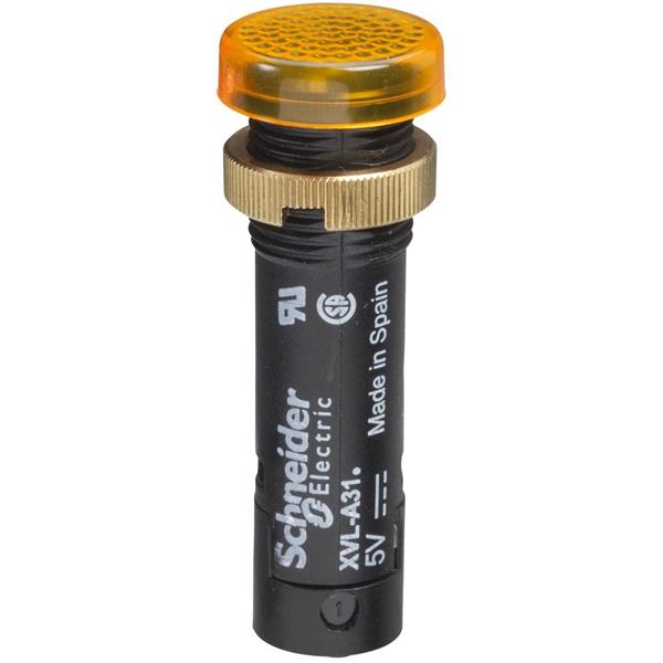 TELEMECANIQUE - Controlelamp rond Ø12 - IP40 - oranjegeel - ingebouwde LED - 24V - klemmen