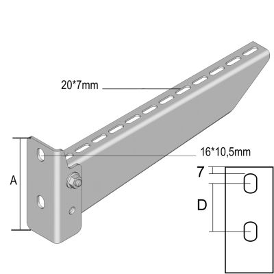 VERGOKAN - Console vissée pour montage mural H = 99 L = 117, exécution: Sendzimir