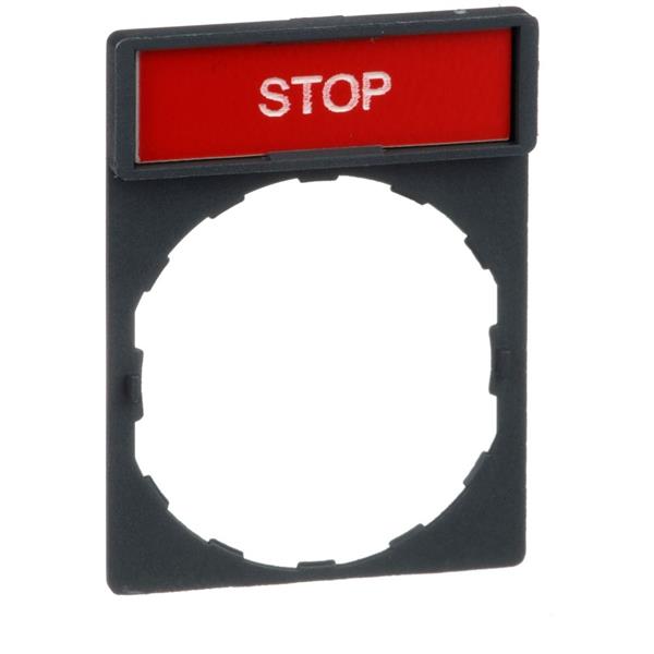 TELEMECANIQUE - porte étiquette 30 x 40 mm standard - Ø 22 - avec étiquette STOP